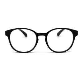 SA106 Round Thin Keyhole Horn Rim Plastic Reading Glasses Black +1.0
