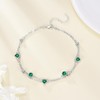 CRMAD Heart Green CZ Anklet for Women S925 Sterling Silver