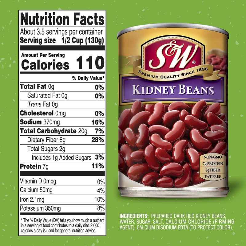 S&W - Dark Red Kidney Beans - 15.5 Oz. Can