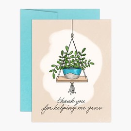 Palmer Street Press Teacher Appreciation Cards - Thank You Card For Teachers - Thank You For Helping Me Grow - Thank You Card To Teacher - Designed, Printed and Packaged in the USA (Single Card)