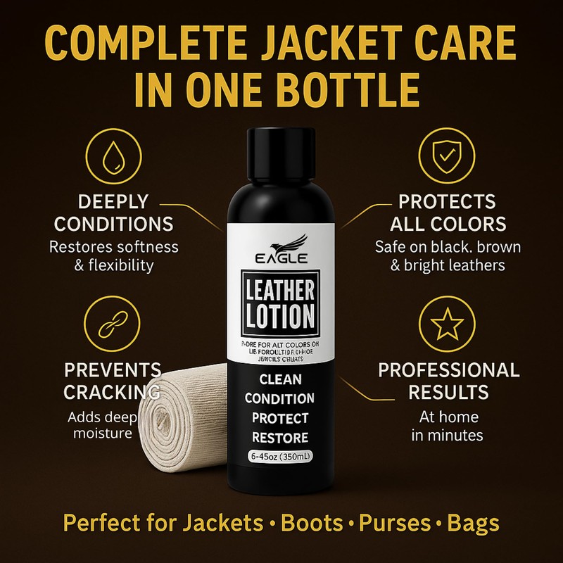 Eagle Leather Jacket Conditioner- Leather Lotion with Cloth for Boots,