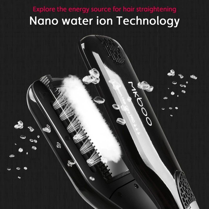 MKBOO Hair Straightener with Steam, Salon Professional Nano Titanium Ceramic