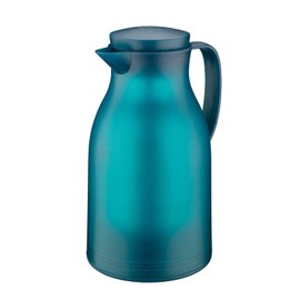 Cilio Monza Insulated Tempered Glass Core Beverage Server-Hot/Cold Carafe-Coffee Pitcher, Turquoise, 34-Ounce