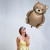 Pack of 5 Brown Bear Balloons, Animal Balloons, Cute Balloons,