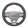 MEWANT DIY Black Faux Leather Steering Wheel Cover for Ford