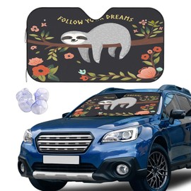 Cute Sloth Windshield Sun Shade Car Front Window Shades for Car Accessories Sun Heat UV Rays Visor for Universal Cars SUV Truck 51 x 27.5 Inch