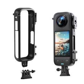 PC Plastic Case for Insta360 X4 Accessories, with an Adapter and Long Screws to Connect Selfie Stick and Stand, Convenient for Replace Batteries