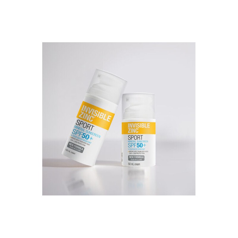 Invisible Zinc Sport Mineral Sunscreen SPF 50+ Cream 100mL