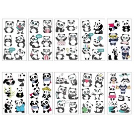 Waterproof Panda Temporary Tattoos for Kids Fun Cartoon Animal Stickers Safe Fake Tattoo Stickers for Children Party Favors