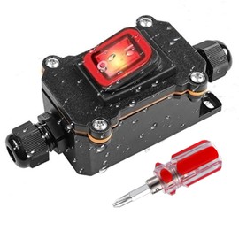 Wjelet Waterproof Inline Switch, IP67 12V 20A DC DPST 4-Pin Cable Switch Cord Switch with Mini Screwdriver, Waterproof Inline On/Off Rocker Switch, On Both Sides On And Output