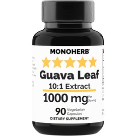 MONOHERB Guava Leaf 10x Extract 1000 mg - 90 Capsules - Equal to 10,000 mg
