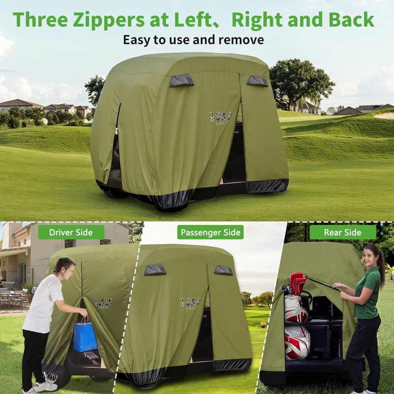 10L0L Universal 2-4 Passenger Golf Cart Cover for EZGO, Club