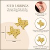 10K Yellow Gold Texas State Nugget Stud Earrings