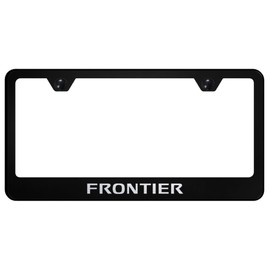 Au-TOMOTIVE GOLD Laser Etched Logo Stainless Steel License Plate Frame for Nissan Frontier (Black)