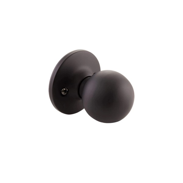 Design House Ball Dummy Door Knob in Matte Black, Non-Turning