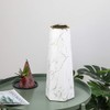 12inch White Gold Finish Marble Ceramic Flower Vase Home Decor