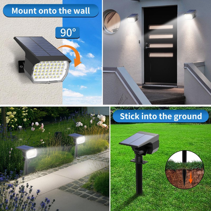 Tadyreal Solar Spot Lights Outdoor 10 Pack, [46 LED/3 Modes]