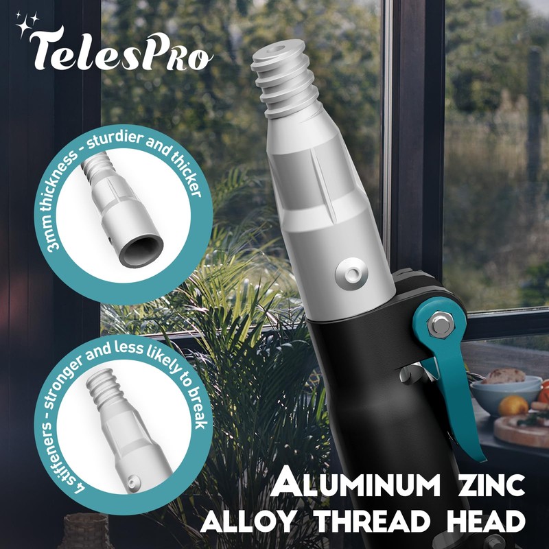 TelesPro 30 Feet High Reach Window Squeegee with 6-24 Ft