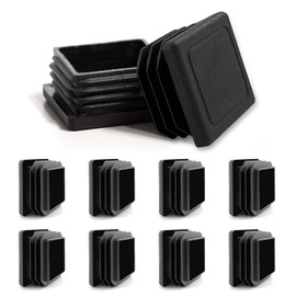 30 x 30 mm Lamellar Plugs for Square Tubes - Pack of 10 Pipe Covers Made of Polyethylene (PE), Plugs End Plugs End Caps Pipe Plugs Square for Steel, Stainless Steel and Aluminium Pipes (Black)