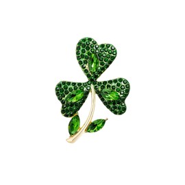 Vanjewnol St Patricks Day Pins, Shamrock Brooches and Pins for Women, Shamrock Brooch Pins, Clover Pins, B04A