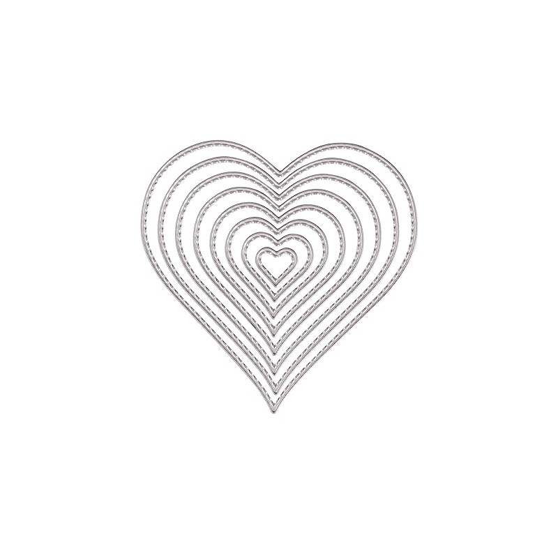 Rayher Heart Cutting Dies with Stitching on the Edge, Set