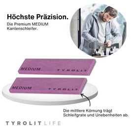 Tyrolit Life Set of 2 Ceramic Files Medium for Remarkable Ski and Snowboard Edges - Premium Ski Edge Sharpener Made of Ceramic as from Ski Service for Burr-free and Level Edge Grinding