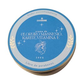 STATUS VERDE - Crema con cloruro de Magnesio, manteca de Karité y Vitamina E | Desinflama músculos y alivia calambres | 200g | crema de uso corporal | delicioso aroma | textura nacarada | rapida absorcion