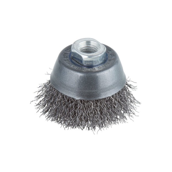 Wolfcraft Stainless Steel Wire Cup Brush Ø 70 Mm, Wave Form, Thread M 14, 2702000