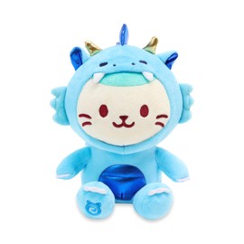 Anirollz Stuffed Animal Plush Toy – 8" Medium Dragon Sitting Plush Doll | Soft, Squishy, Warm, Cute, Comfort, Safe | Birthday Kawaii Mint Kitty Cat in Blue Dragon Kittiroll