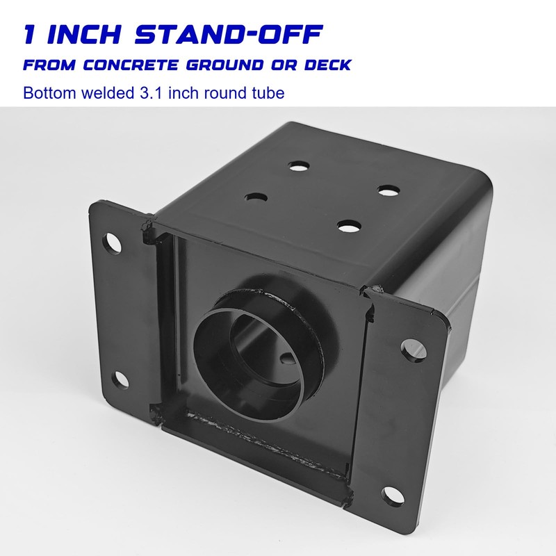 TPSKHE 2 PCS 6"x 6"Post Base with 1” Rise, Heavy