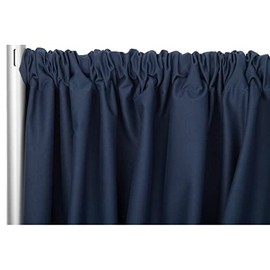 1 Pc, Poly Premier Fire Retardant (Fr) 8Ft H X 60" W Drape/Backdrop - Navy Blue(Machine Washable Cold & Low Heat) for Upcoming Wedding, Birthday, Shower, Tradeshow