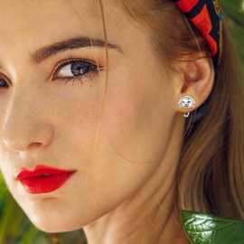 Hypoallergenic Dog Half Hoop Earrings for Women: 925 Sterling Silver Cute Dog Huggie Hoop Earring with Sparkling Cubic Zirconia Earrings for Sensitive Ears Christmas Gifts