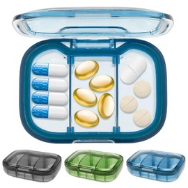 3Pcs 3 Compartment Pill Organizer Moisture Proof Pill Case with Silicone Sealing Strip Fit 2-4 Days Travel Portable Travel Container Daily Pill Organizer for Vitamins Supplement