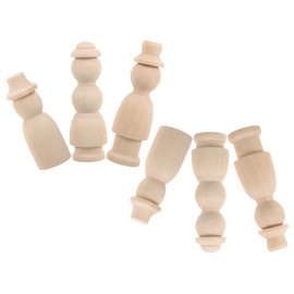 Gadpiparty 6pcs Unfinished Wooden Peg Dolls DIY Painted Craft Figures for Lightweight Wood Puppets for Creative Projects Home Decor Safe Versatile Crafting Supplies