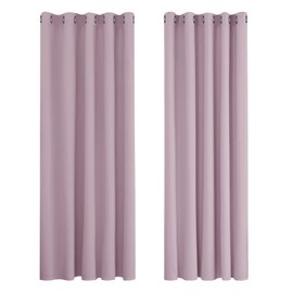 Deconovo Deconovo Super Soft Thermal Insulated Blackout Curtains Eyelet Curtains Bedroom 66 x 90 Inch Pink Lavender 2 Panels
