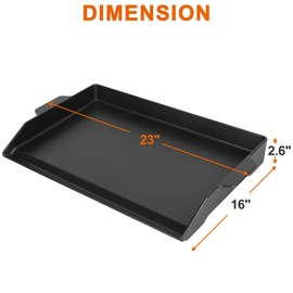 BBQ Future Universal Griddle for Gas Grill with Spatula Set, 23" x 16" Nonstick Cast Iron Outdoor Gas Grill Griddle Insert, Large BBQ Flat Top Plate for Grill fits Electric/Gas Grill/Stove Accessories