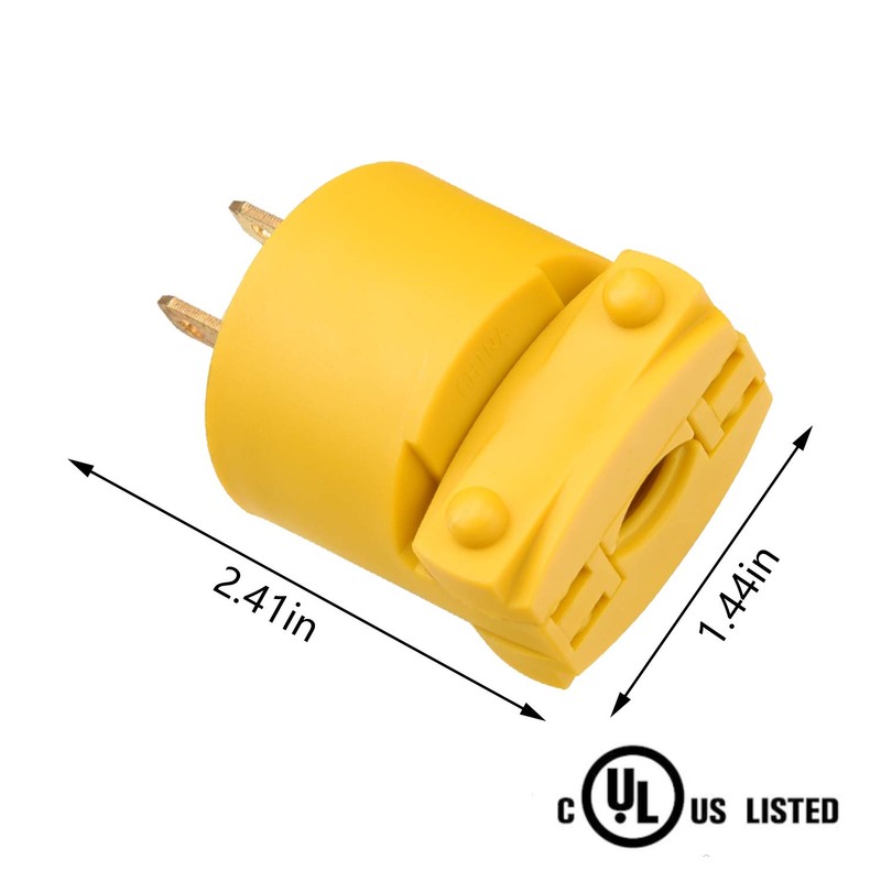 STARELO Electrical Replacement Plug & Connector Set Yellow Shell 125V