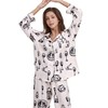 YiNi LuLu Womens Silk Satin Pajamas Set Button Down 2