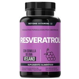 Trans-Resveratrol | 1160mg por Porción y con Pimienta Negra para mejor absorción, Vitamina C, Semilla de Uva y Acai | Fórmula alta en Polifenoles | 100% vegano (180 Cápsulas)