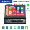 ESSGOO 7'' Flip Out Car Stereo Radio Touch Screen AUX