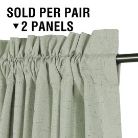 H.VERSAILTEX Linen Look 100% Blackout Curtains 84 Inches Long for Bedroom Full Light Blocking Rod Pocket 42 Inches Wide Linen Textured Thick Window Curtain Drapes with White Backing, Sage, 2 Panels