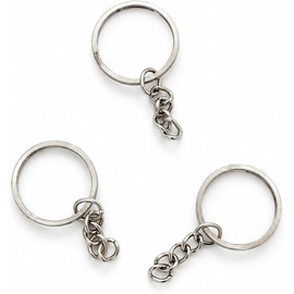Gen?rico Juego de 100 Piezas Llaveros con Cadena de Metal, Aros para Llavero, Herraje, Argolla 5.5 Cm X 2.5 Cm