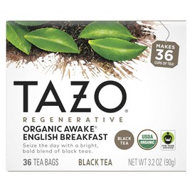 TAZO Regenerative Organic Awake English Breakfast Black Tea, 36 Total Tea Bags