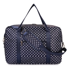 Small Carry On Bag For Spirit Airlines Personal Item Bag 18x14x8 Foldable Travel Duffel Bag Underseat Carry on Luggage for Women and Men 25L (Polka Dot)