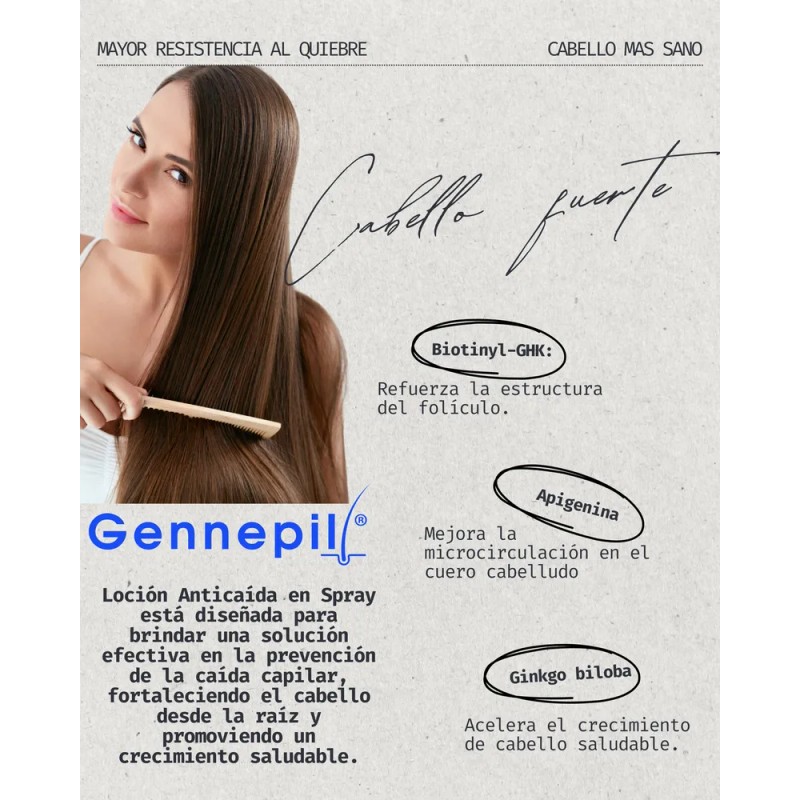 Loción Anticaída Y Crecimiento Capilar Gennepil 125ml