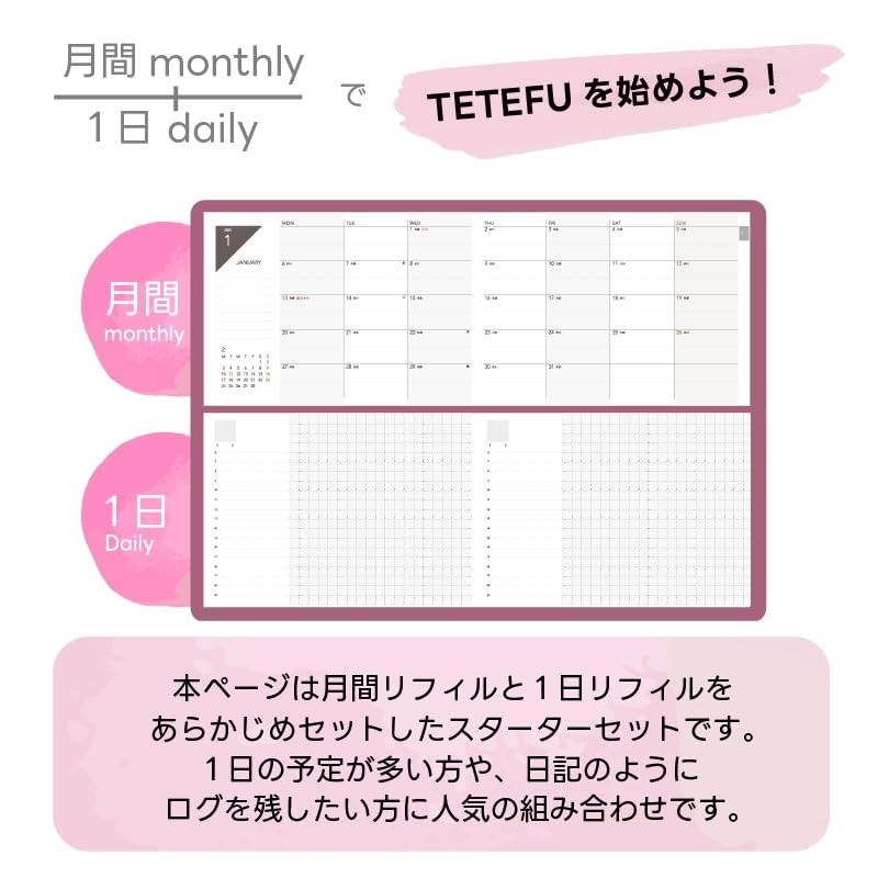 TETEFU 2025 Foldable Notebook, Monthly & Daily Book, Starting in