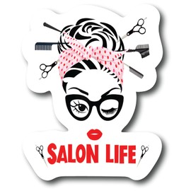 Salon Life Cosmetology Hairdresser Cosmetic Stylist Makeup Hair Messy Bun Travel Inspirational Women Girl CS1309-2PK