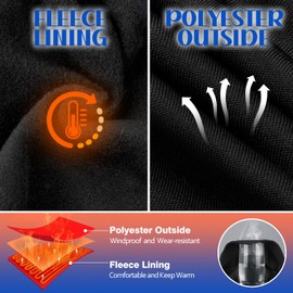 VOBUKE Kids Balaclava Winter Warm Fleece Balaclava Windproof Face Mask Ski Mask Balaclava Under Helmet Multifunctional Thermal Balaclava Hat with Neck Warmer Reflector Boys Girls 7-13, black