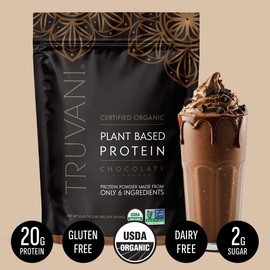 Truvani Plant Based Protein Powder (Available in 12 Flavors) 20g of Organic Protein Nutrition Supplement:_Chocolate_20 Serving