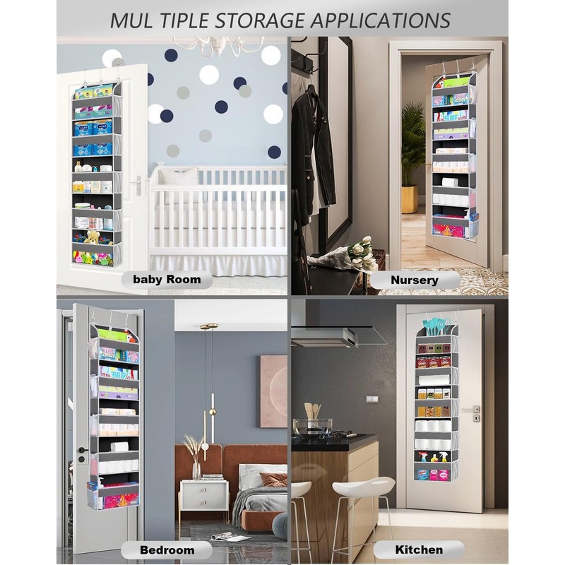 YMCLUB Over the Door Organizer, 5 Shelf Hanging Storage with